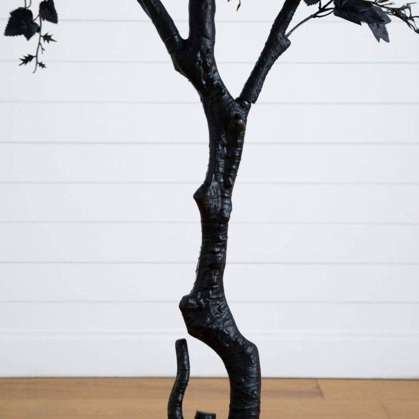 7-Foot Artificial Halloween Black Maple Tree