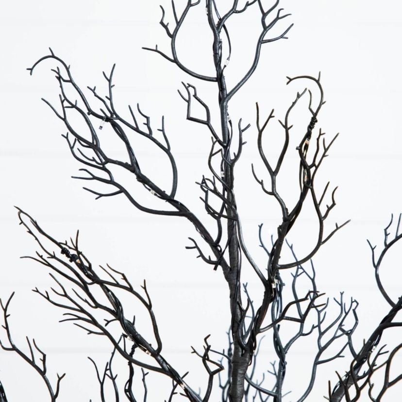 4-Foot Pre-Lit Halloween Minimalist Twig Artificial Fall Tree with 160 Orange & Purple LED Lights