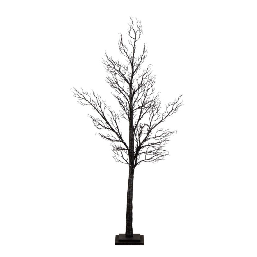 5-Foot Pre-Lit Halloween Minimalist Twig Artificial Fall Tree with 240 Orange & Purple LED Lights