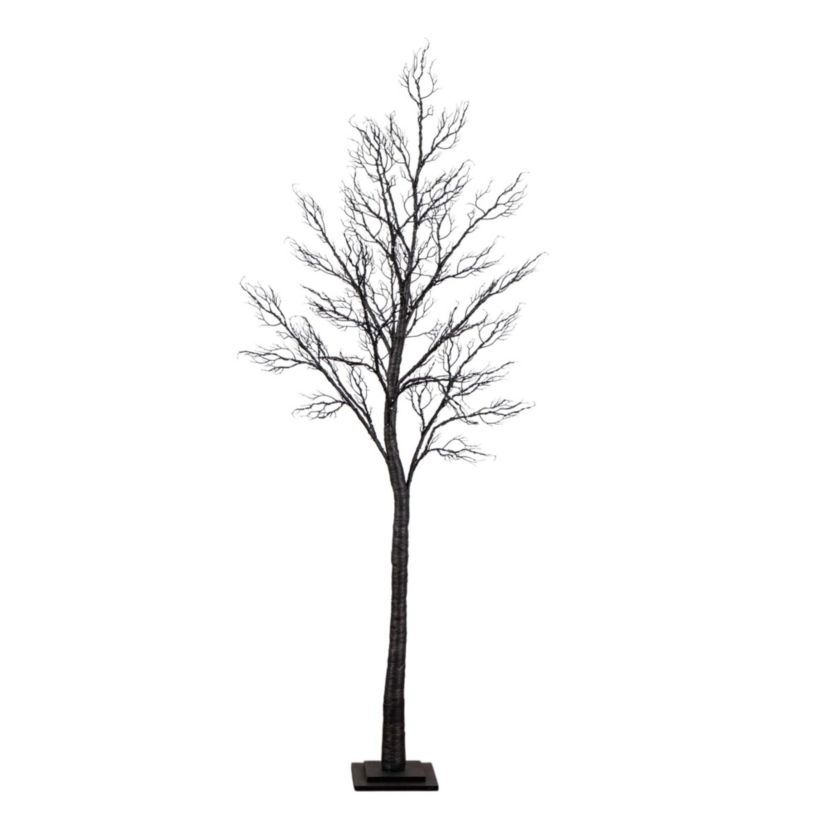 7-Foot Pre-Lit Halloween Minimalist Twig Artificial Fall Tree with 400 Orange & Purple LED Lights