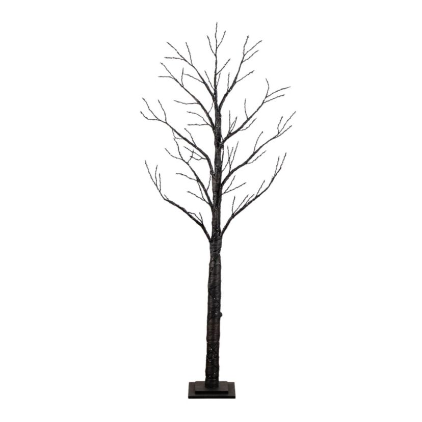 6-Foot Pre-Lit Artificial Halloween Twig Tree with 480 Orange & Purple LED Lights
