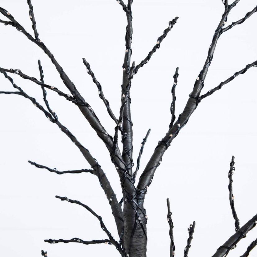 6-Foot Pre-Lit Artificial Halloween Twig Tree with 480 Orange & Purple LED Lights