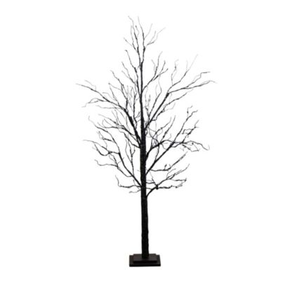 Nearly Natural 5-Foot Pre-Lit Halloween Black Twig Artificial Tree with 240 Orange & Purple LED Lights