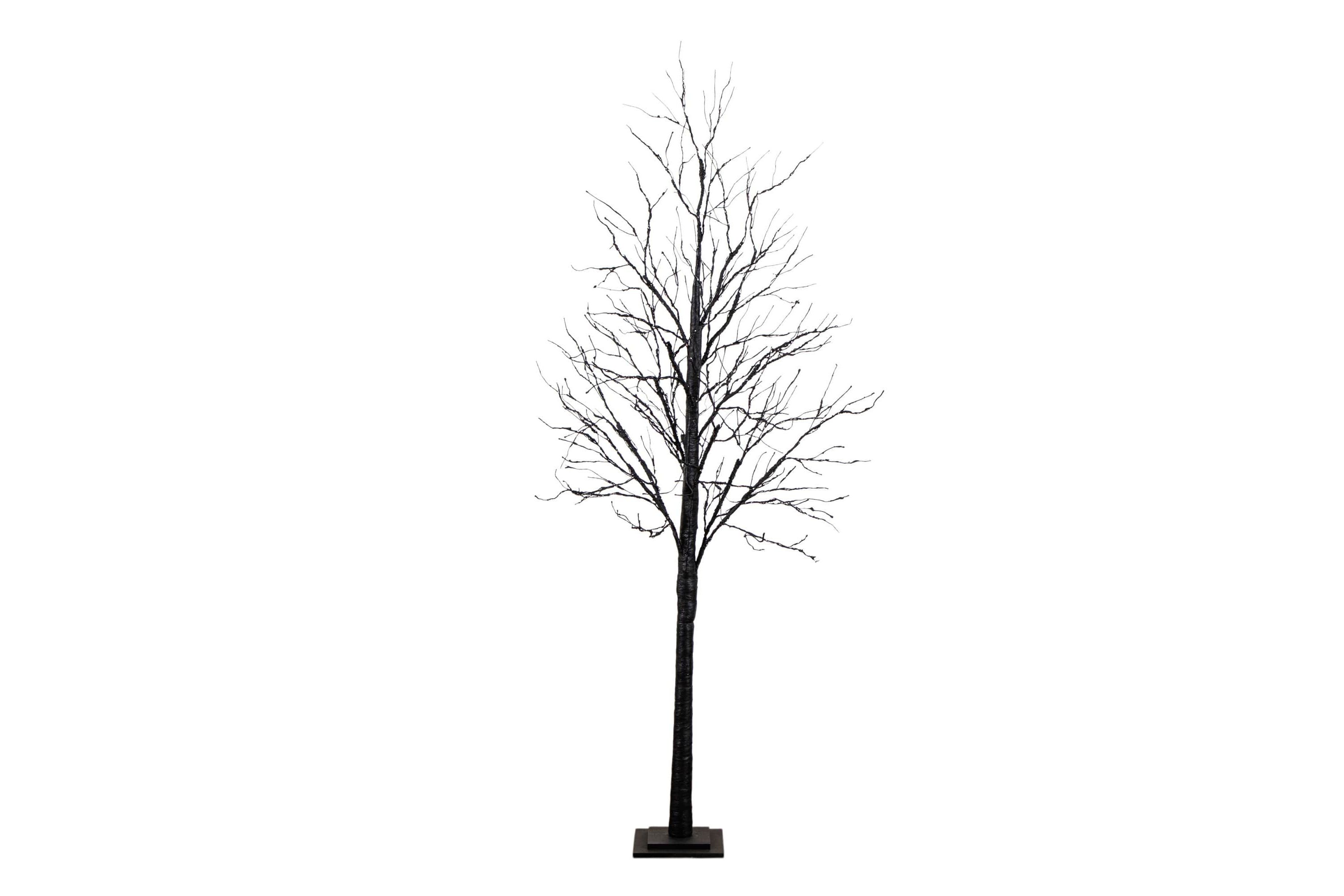 7-Foot Pre-Lit Halloween Black Twig Artificial Tree with 390 Orange & Purple LED Lights