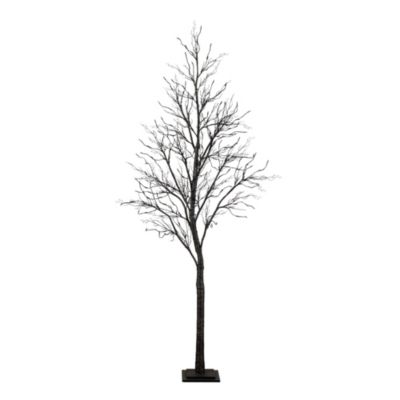 Nearly Natural 8-Foot Pre-Lit Halloween Deluxe Black Twig Artificial Tree with 216 Orange & Purple LED Lights