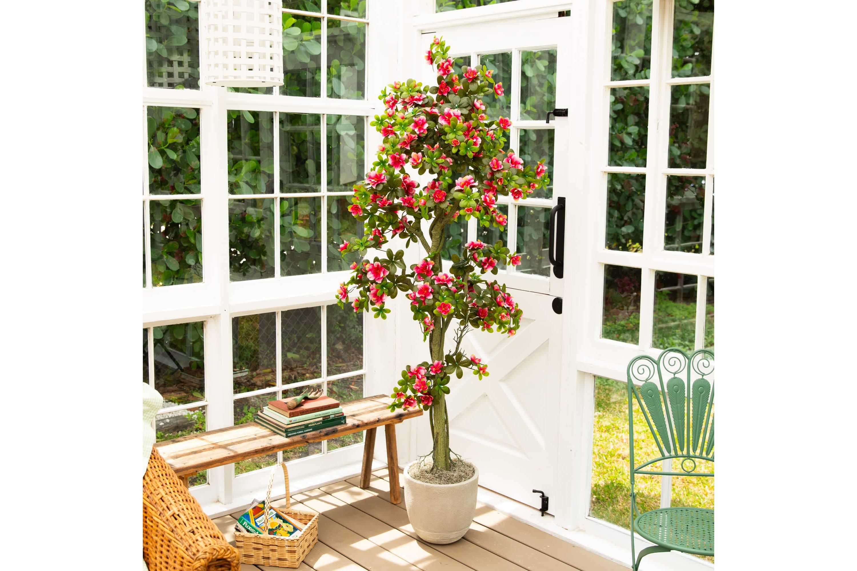 6-Foot UV Resistant Artificial Azalea Tree (Indoor/Outdoor)