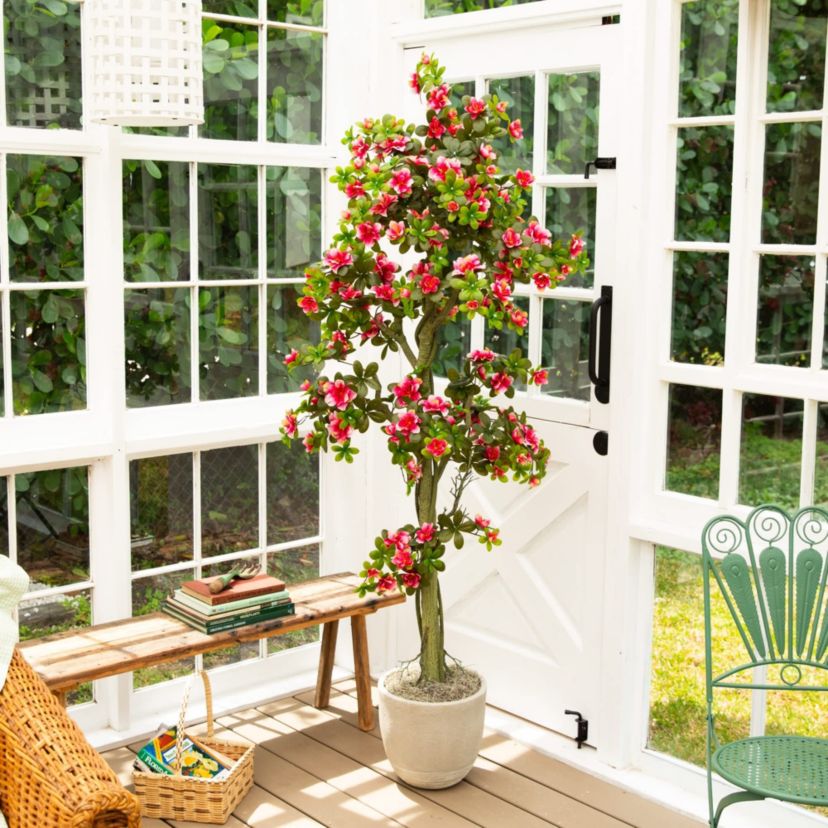 6-Foot UV Resistant Artificial Azalea Tree (Indoor/Outdoor)