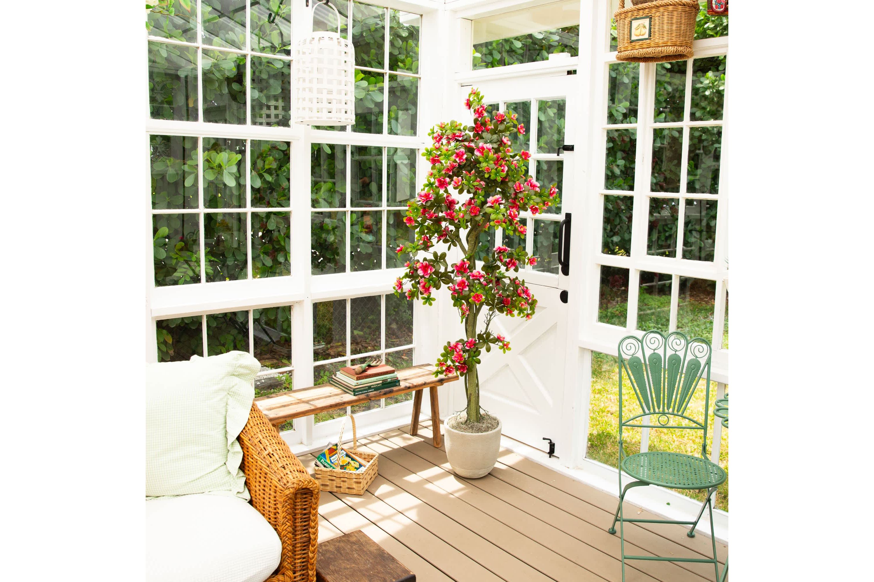 6-Foot UV Resistant Artificial Azalea Tree (Indoor/Outdoor)