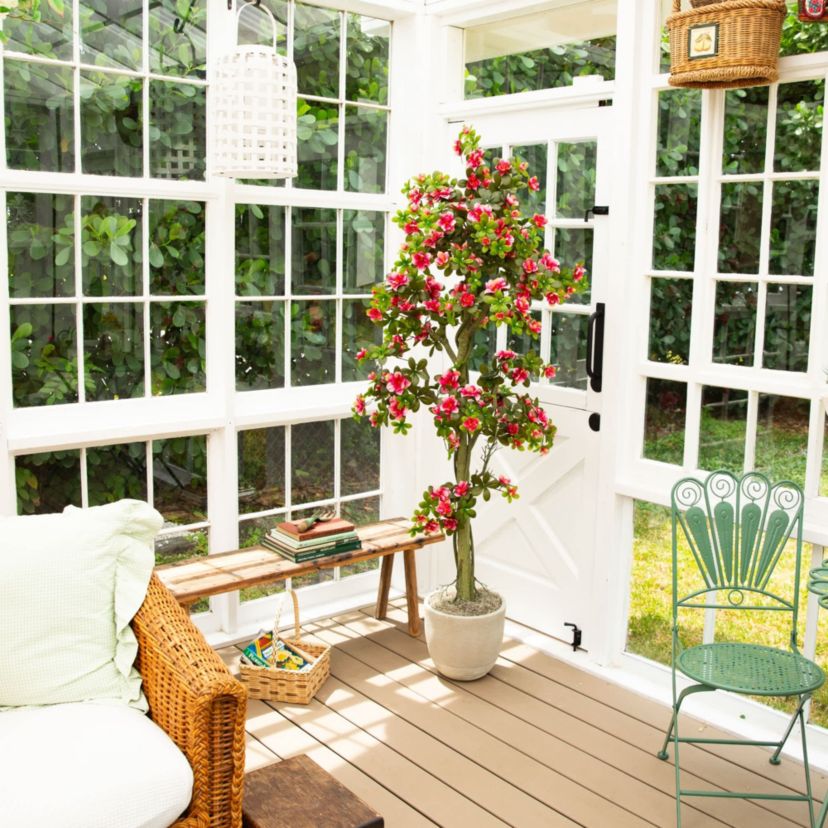 6-Foot UV Resistant Artificial Azalea Tree (Indoor/Outdoor)