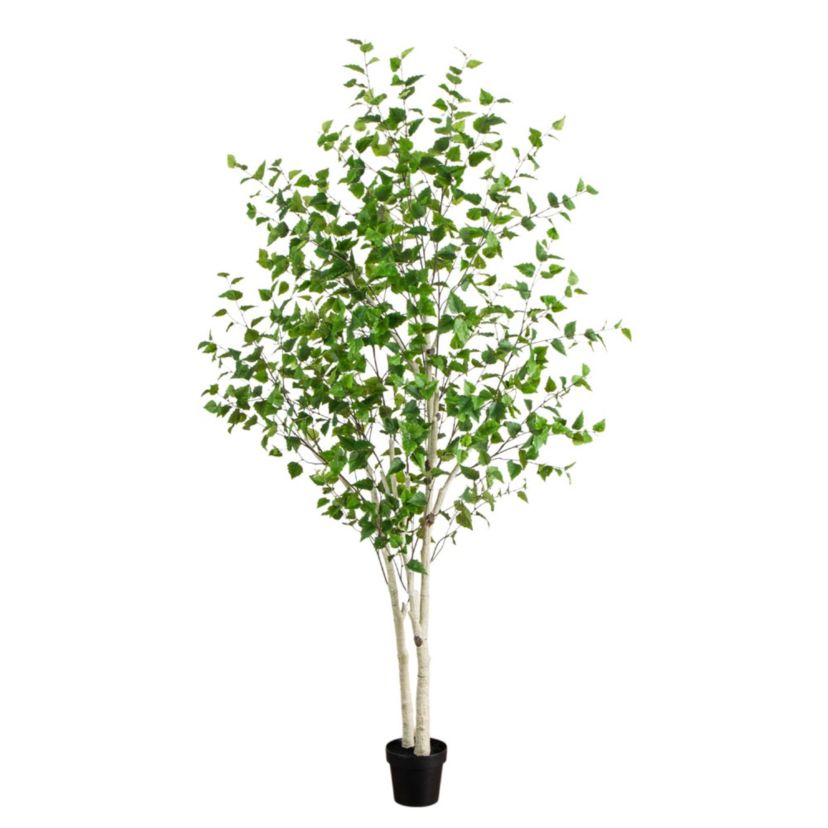 8-Foot Artificial Birch Tree with Real Touch Leaves