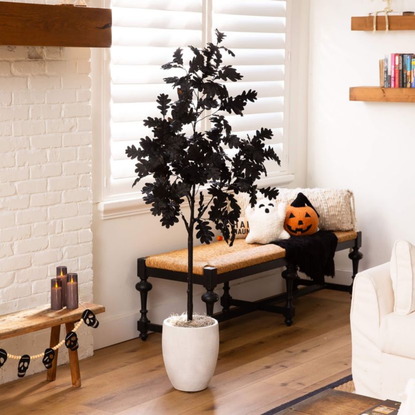 5-Foot Artificial Halloween Black Oak Tree