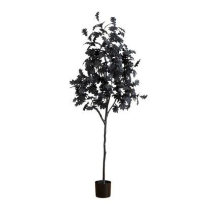 Nearly Natural 6-Foot Artificial Halloween Black Oak Tree