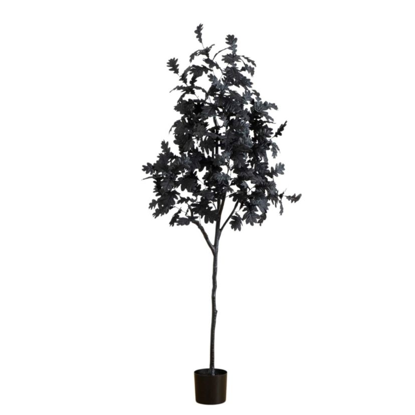 6-Foot Artificial Halloween Black Oak Tree