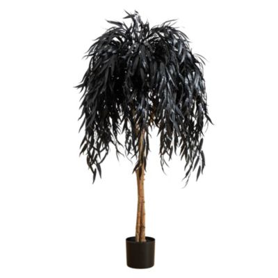 Nearly Natural 4-Foot Artificial Halloween Black Willow Tree