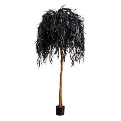 Nearly Natural 6-Foot Artificial Halloween Black Willow Tree