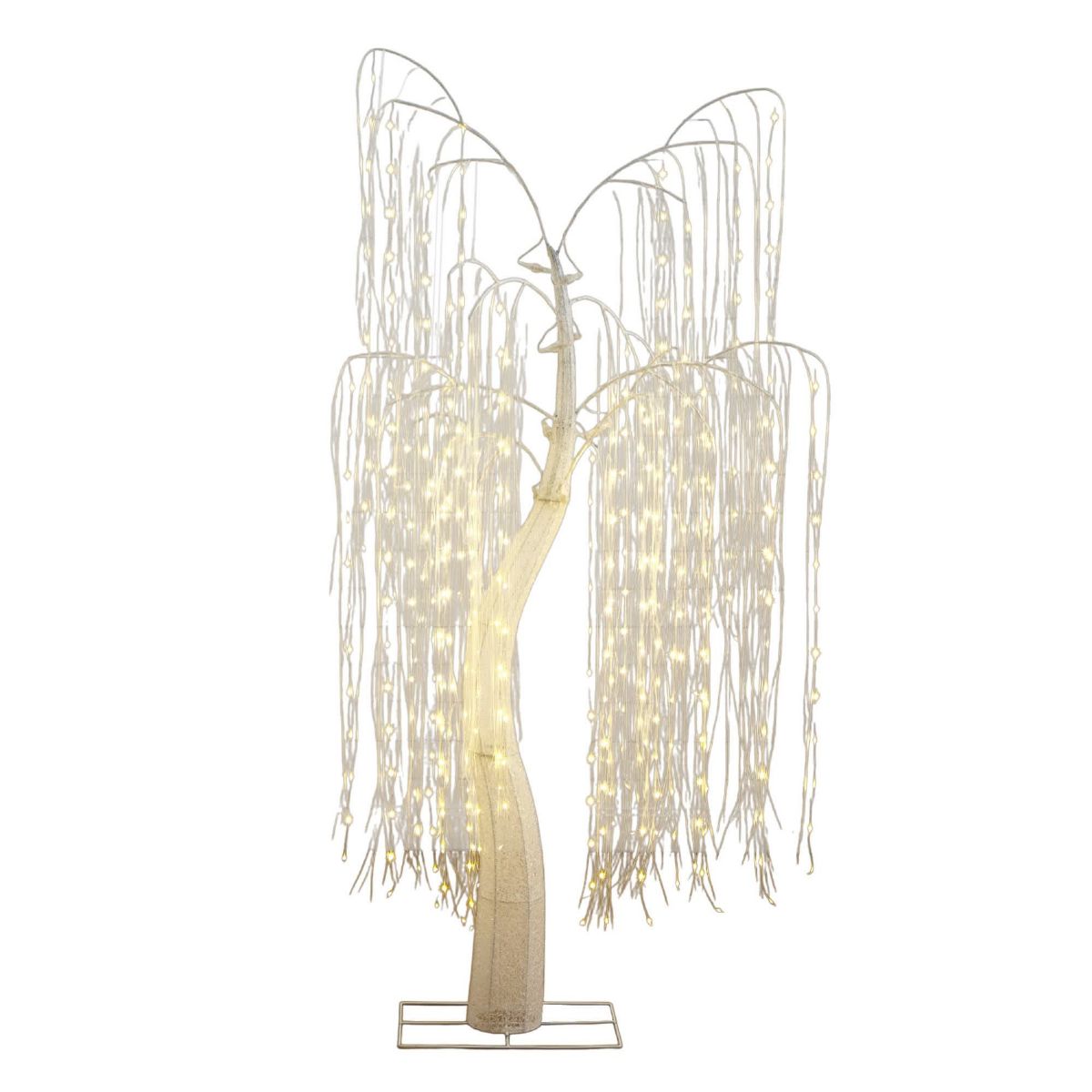 7-Foot Pre-Lit Artificial White Willow Tree with 400 Cool White LED Light