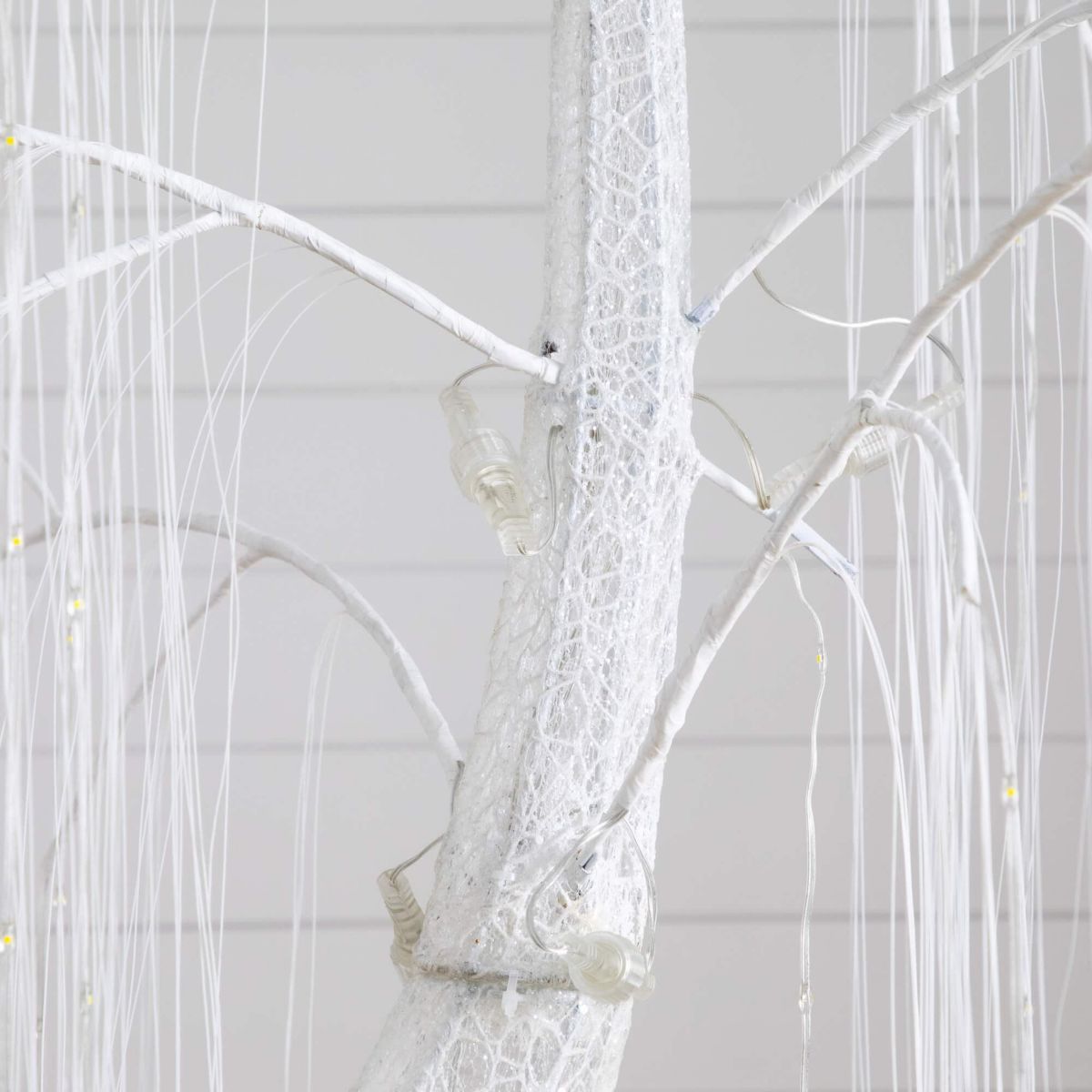 7-Foot Pre-Lit Artificial White Willow Tree with 400 Cool White LED Light