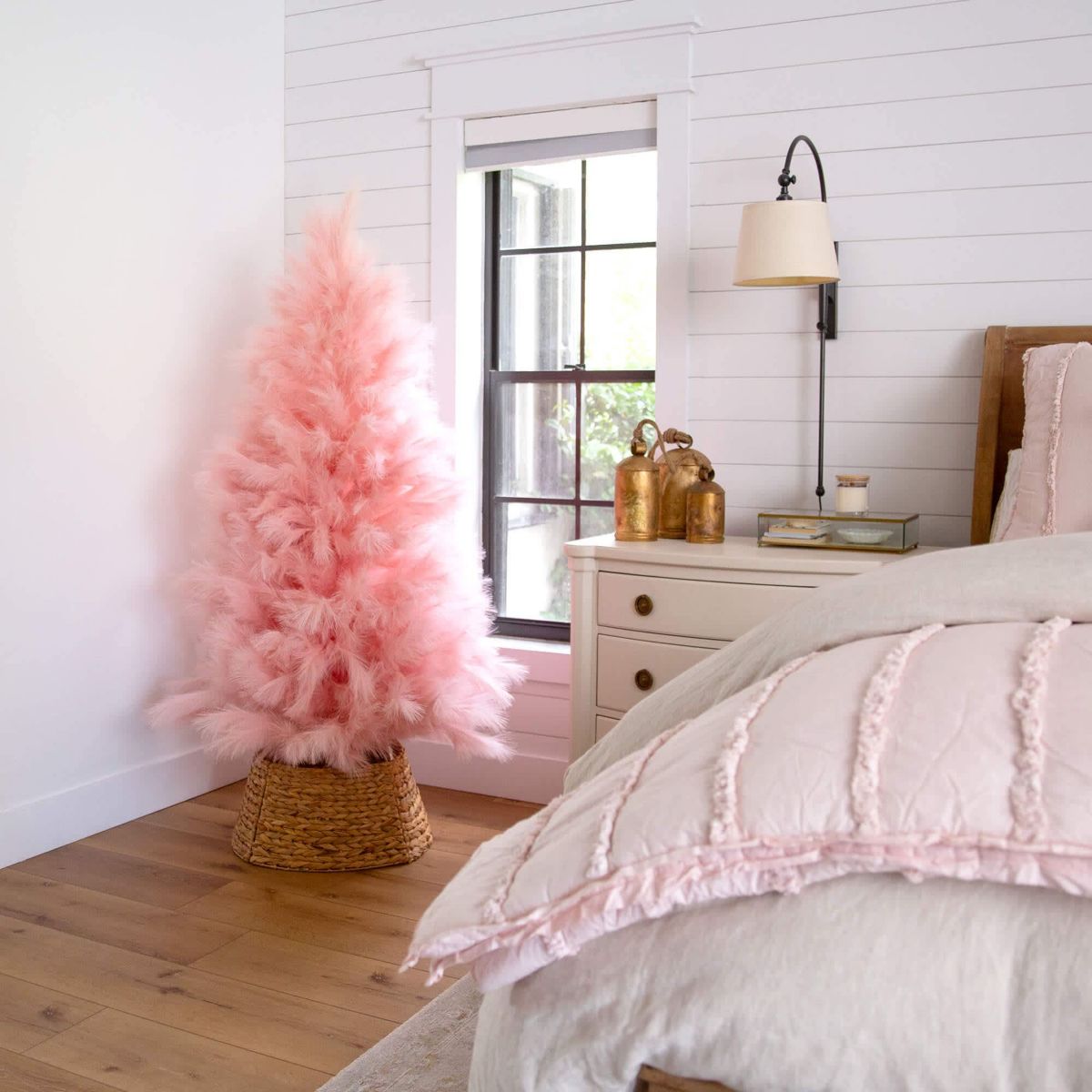 6-Foot Artificial Pink Pampas Grass Christmas Tree