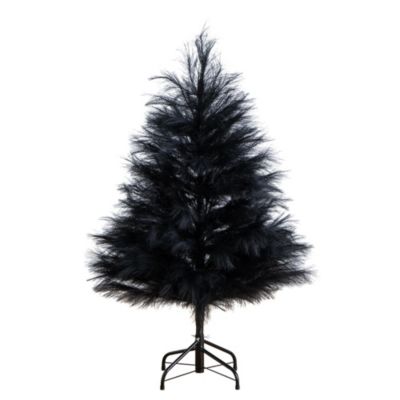 Nearly Natural 4-Foot Artificial Halloween Black Pampas Grass Christmas Tree