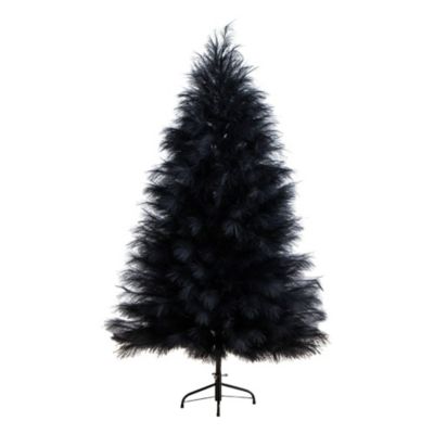 Nearly Natural 6-Foot Artificial Halloween Black Pampas Grass Christmas Tree