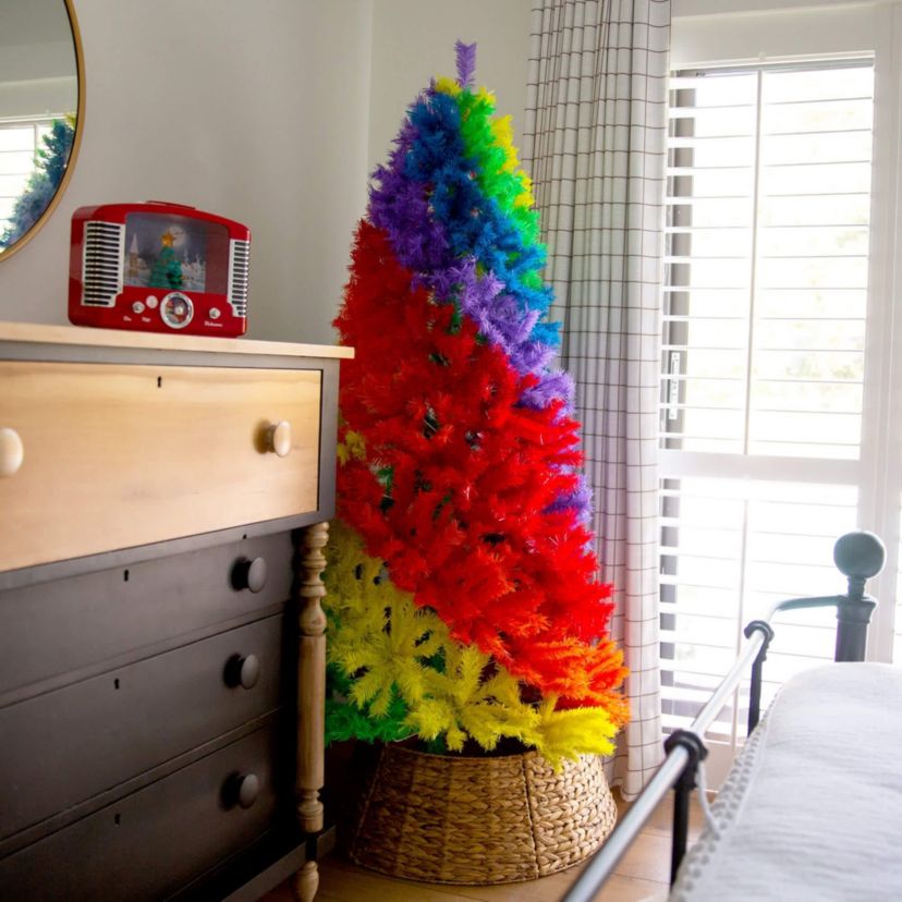 6-Foot Artificial Rainbow Christmas Tree