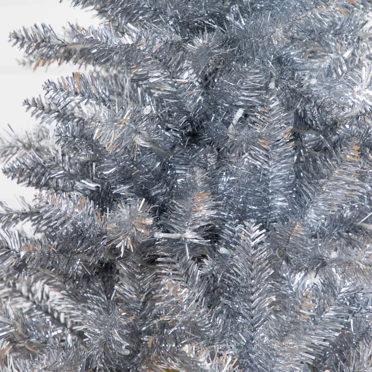 4-Foot Artificial Silver Christmas Tree with 130 Cool White LED Lights