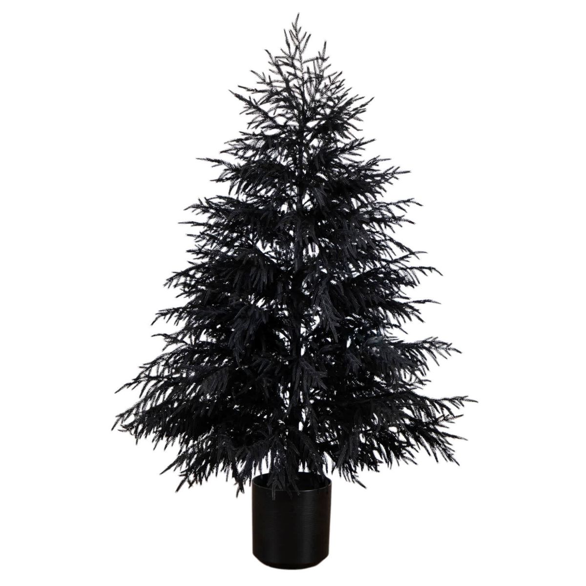 6-Foot Artificial Halloween Real Touch Black Norfolk Pine Christmas Tree with Natural Look