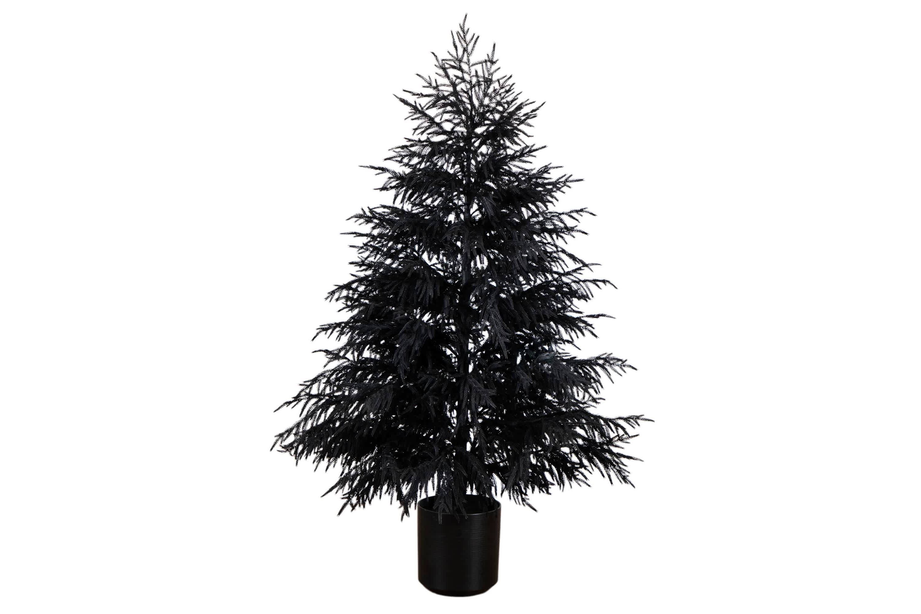 6-Foot Artificial Halloween Real Touch Black Norfolk Pine Christmas Tree with Natural Look