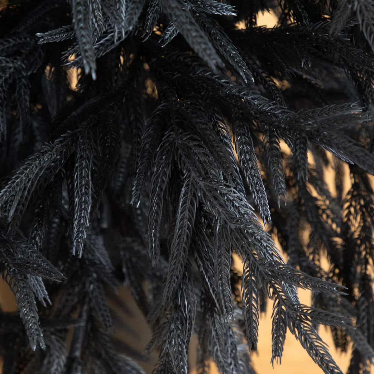 6-Foot Artificial Halloween Real Touch Black Norfolk Pine Christmas Tree with Natural Look