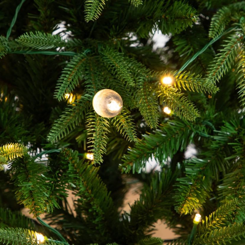 4-Foot Pre-Lit Artificial Luxembourg Pine Christmas Tree with 120 Multicolored Traditional Bulb LED Lights