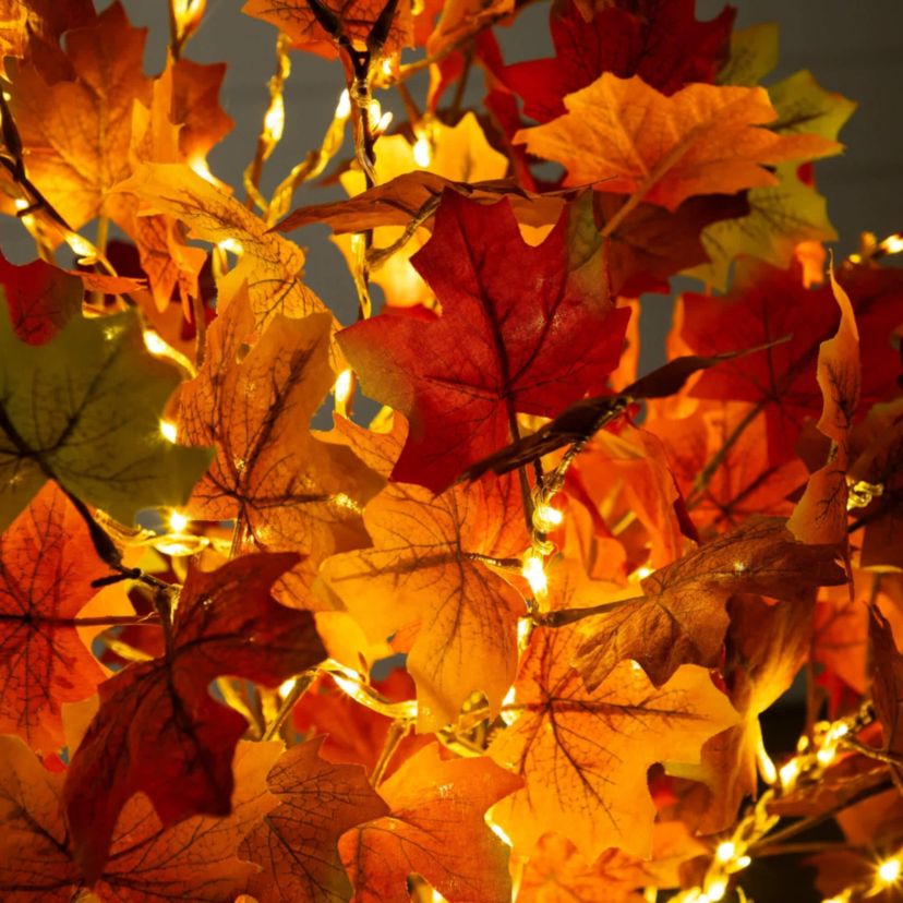4-Foot Pre-Lit Shades of Autumn Maple Artificial Fall Tree with 180 Warm White LED Lights