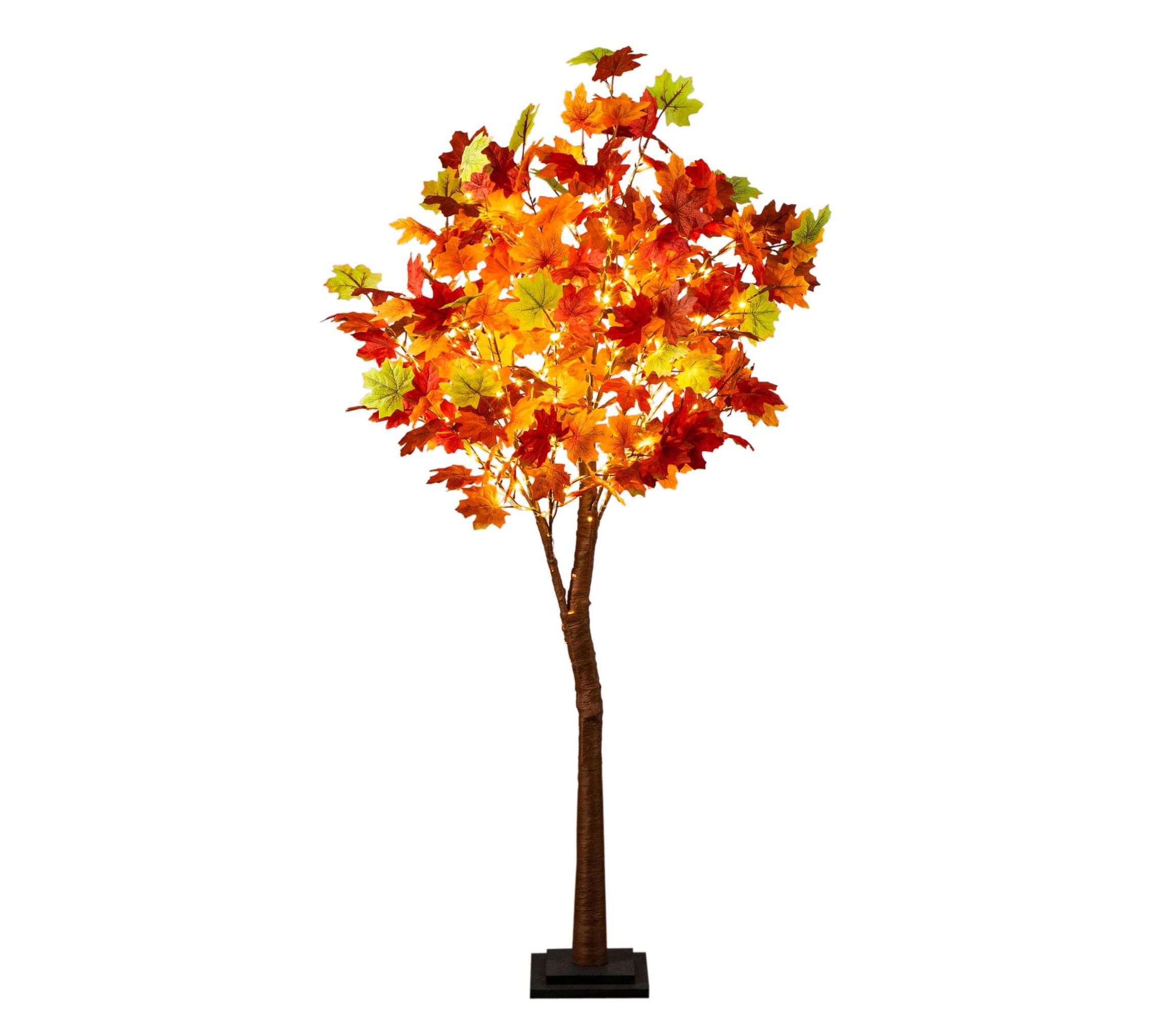 5-Foot Pre-Lit Shades of Autumn Maple Artificial Fall Tree with 270 Warm White LED Lights