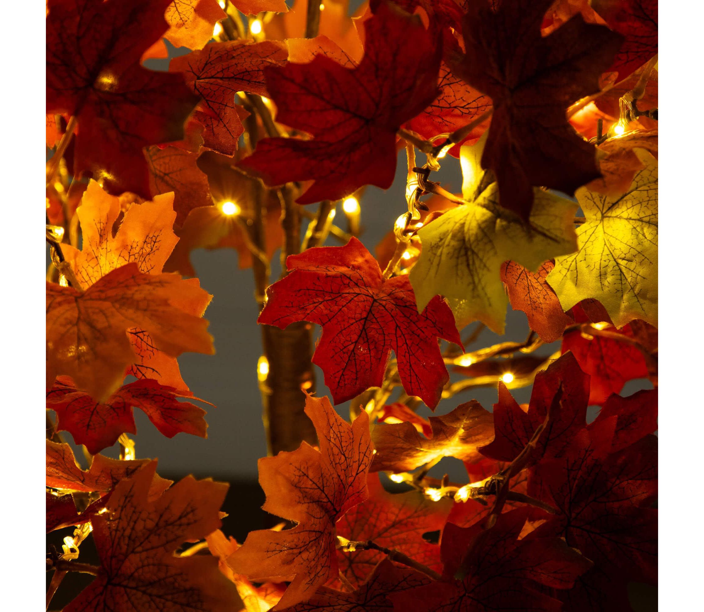 5-Foot Pre-Lit Shades of Autumn Maple Artificial Fall Tree with 270 Warm White LED Lights