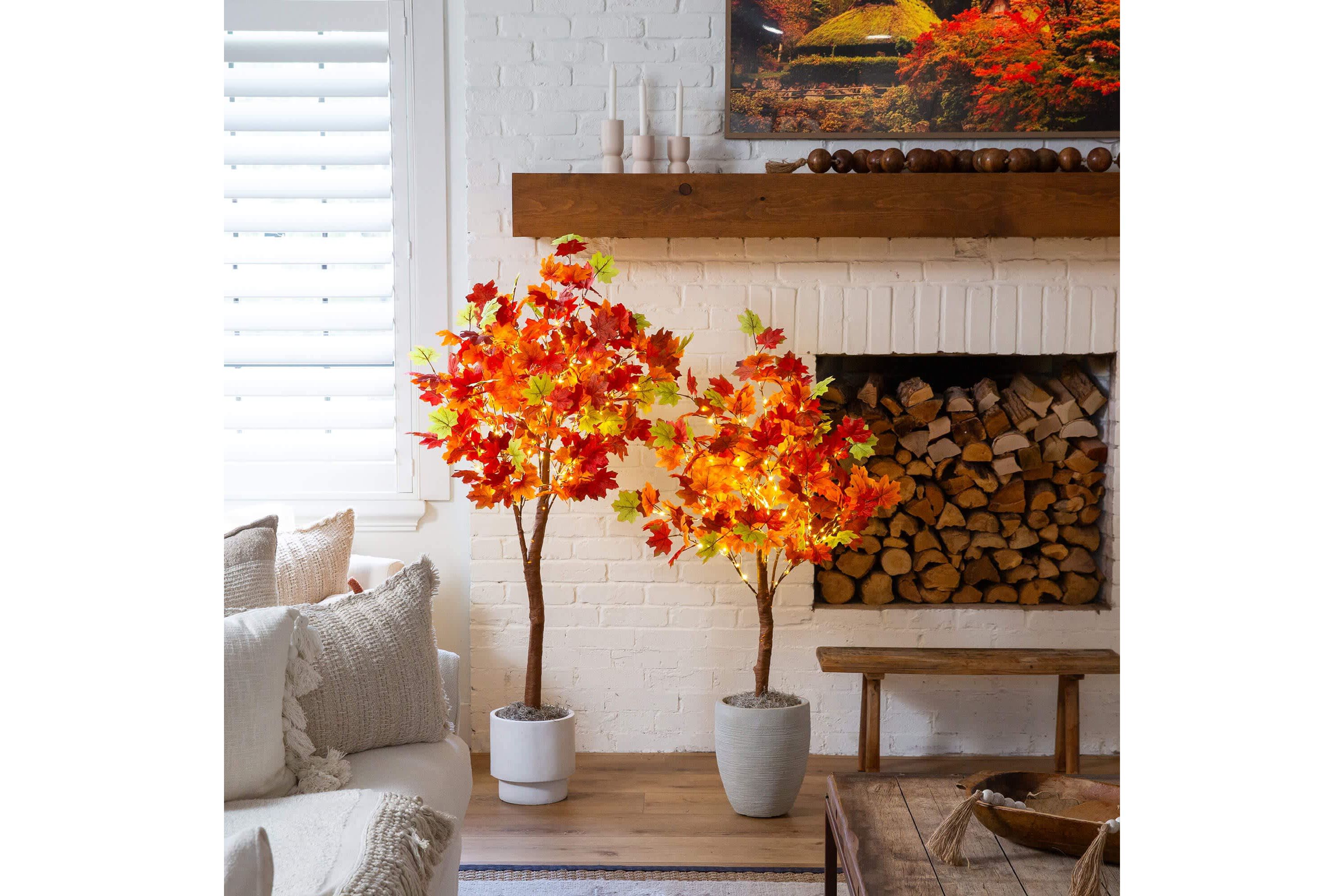 6-Foot Pre-Lit Shades of Autumn Maple Artificial Fall Tree with 360 Warm White LED Lights