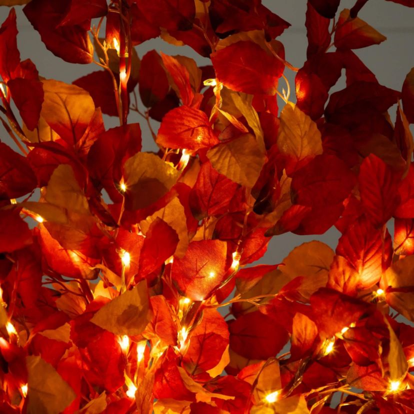 4-Foot Pre-Lit Autumn Artificial Fall Tree with 160 Warm White LED Lights