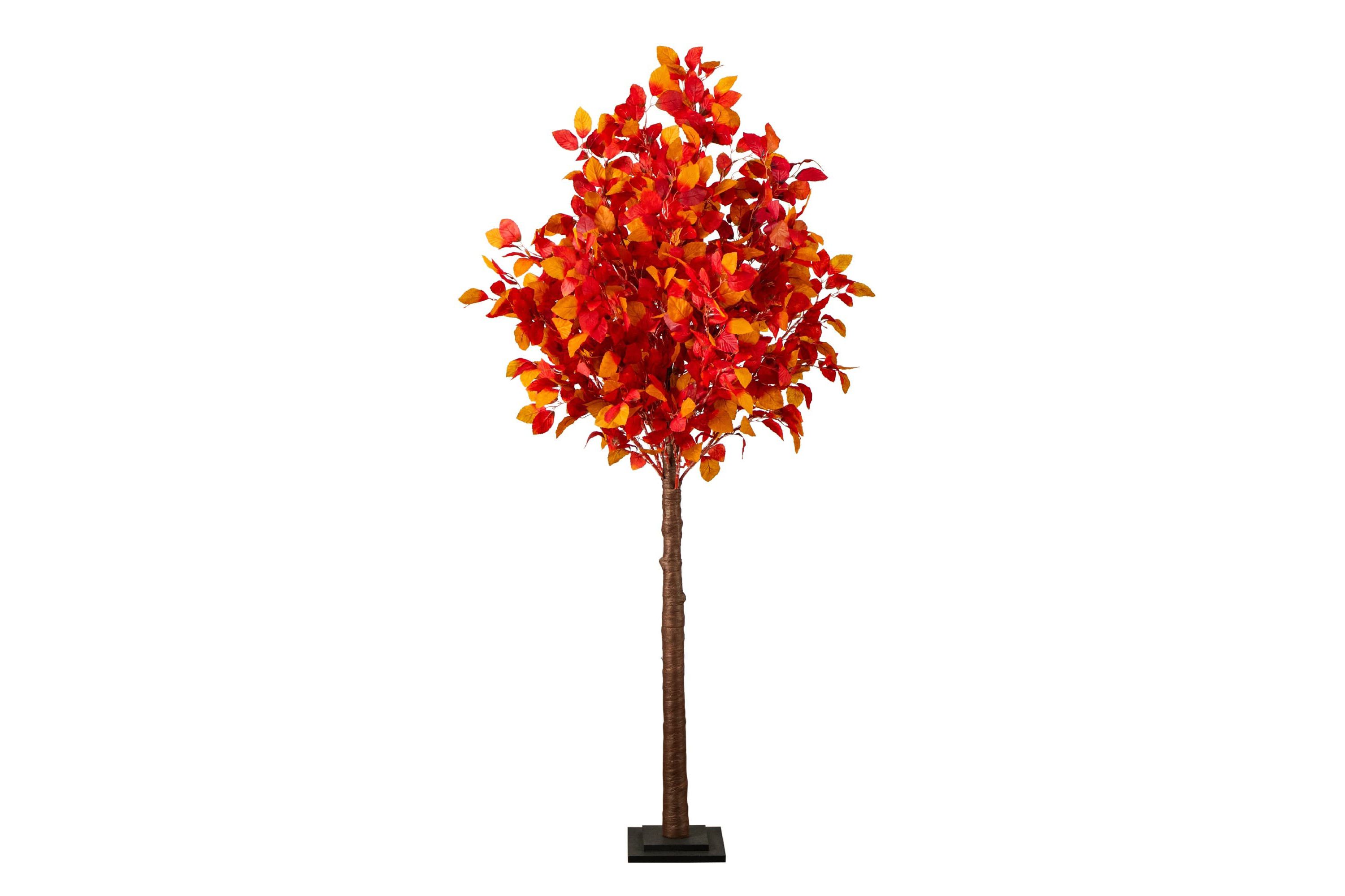 6-Foot Pre-Lit Autumn Artificial Fall Tree with 300 Warm White LED Lights