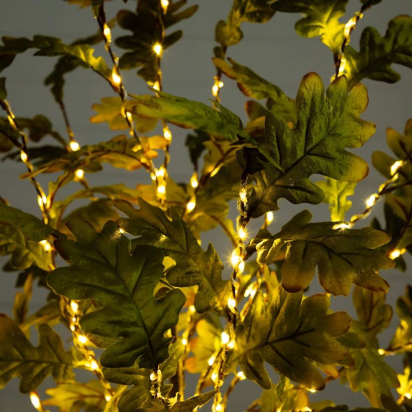 6-Foot Pre-Lit Green Autumn Oak Artificial Fall Tree with 250 Warm White LED Lights