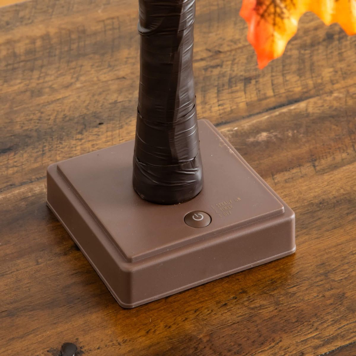 2-Foot Pre-Lit Autumn Maple Artificial Fall Tree with 24 Warm White LED & Pumpkin Shaped Lights with Detachable Base