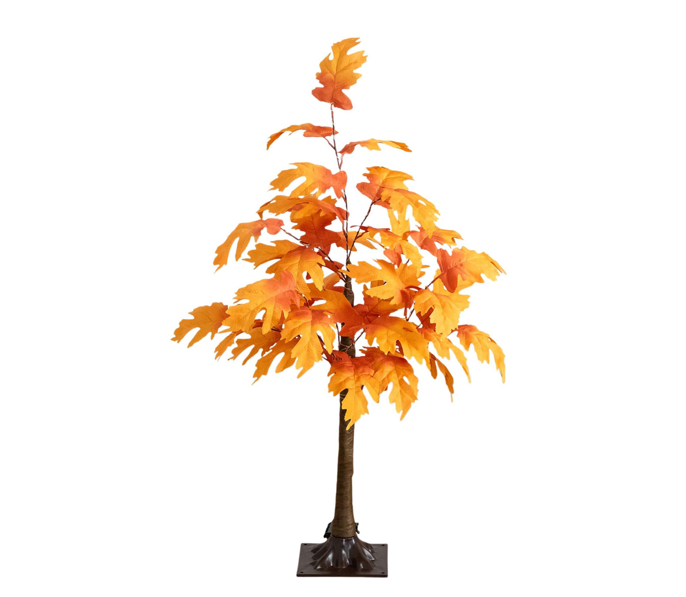 3-Foot Pre-Lit Autumn Maple Artificial Fall Tree with 80 Warm White LED Lights