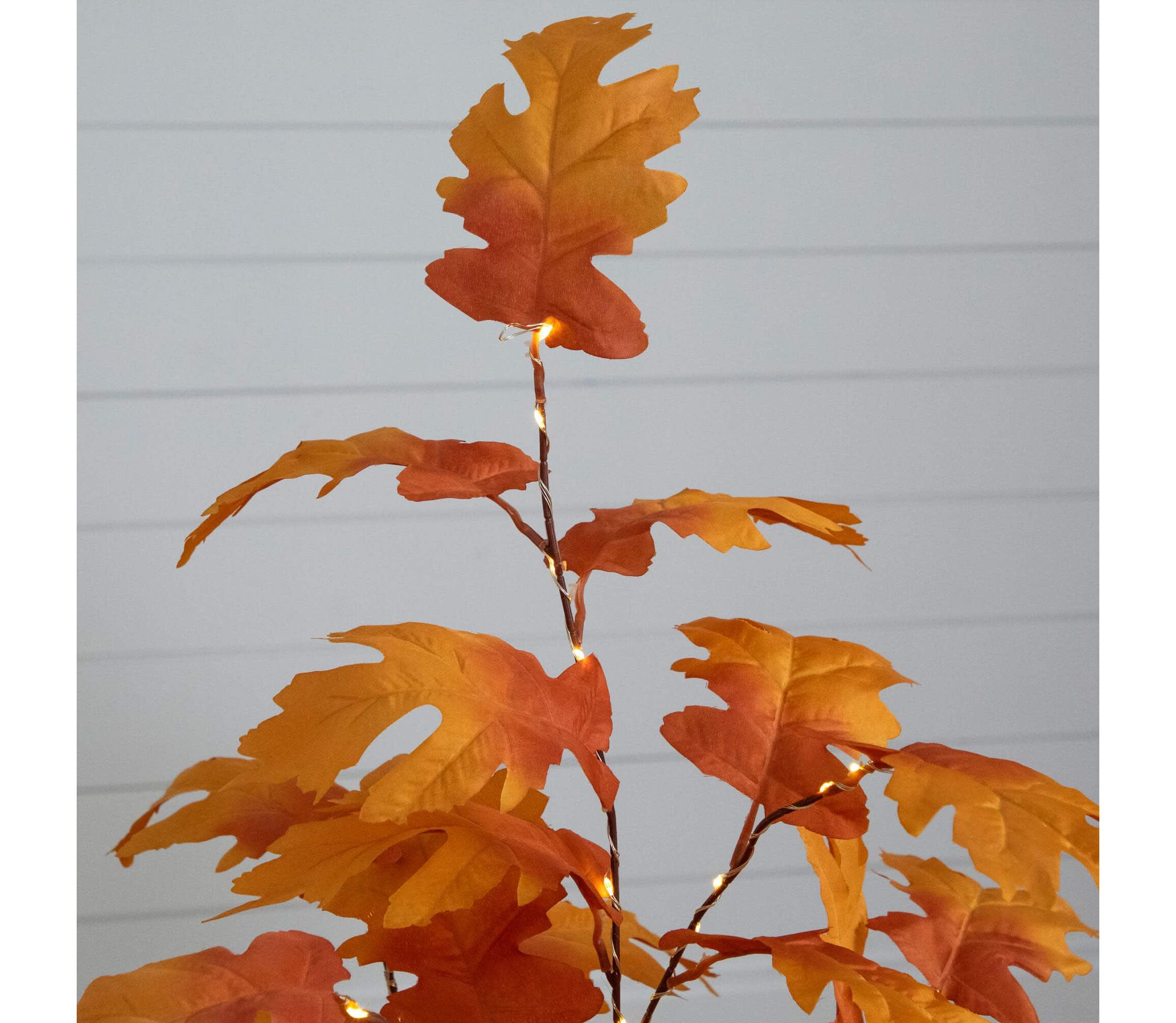 3-Foot Pre-Lit Autumn Maple Artificial Fall Tree with 80 Warm White LED Lights