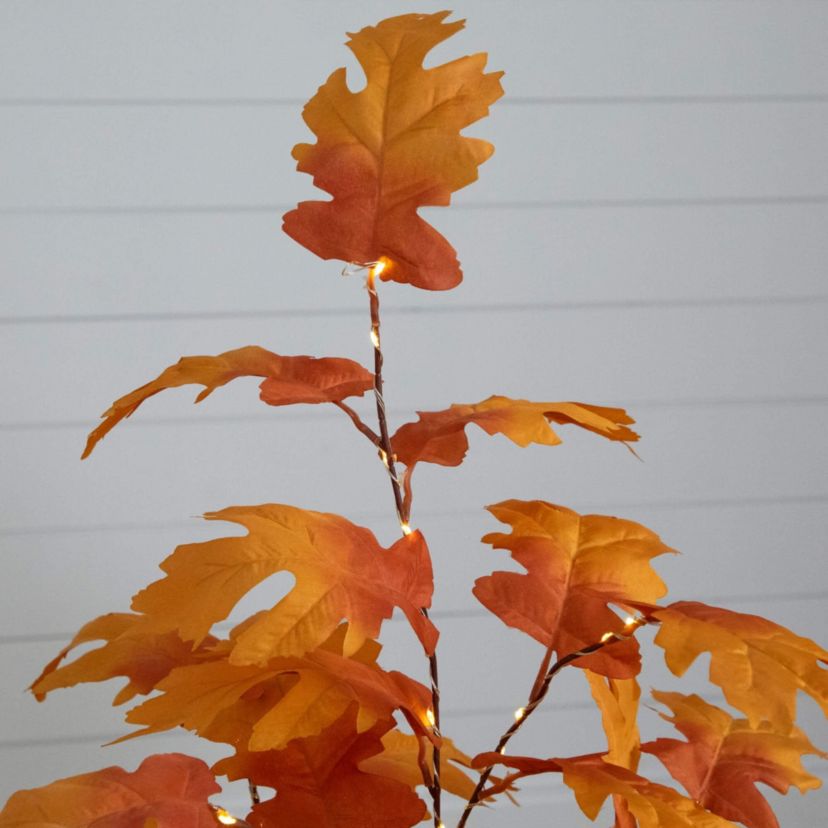3-Foot Pre-Lit Autumn Maple Artificial Fall Tree with 80 Warm White LED Lights