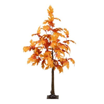 Nearly Natural 4-Foot Pre-Lit Autumn Maple Artificial Fall Tree with 180 Warm White LED Lights