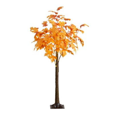 Nearly Natural 5-Foot Pre-Lit Autumn Maple Artificial Fall Tree with 240 Warm White LED Lights