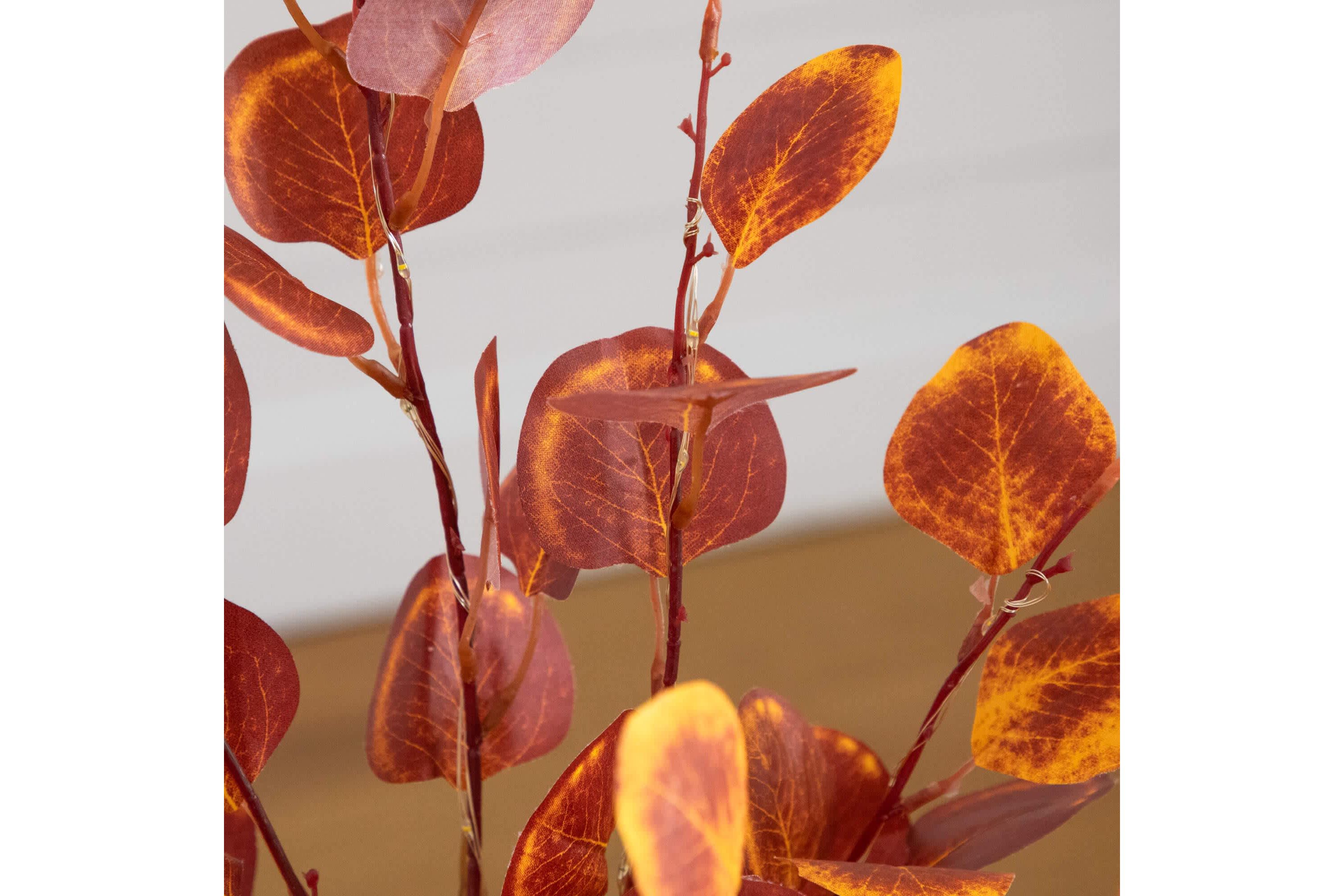 3-Foot Pre-Lit Autumn Eucalyptus Artificial Fall Tree with 80 Warm White LED Lights