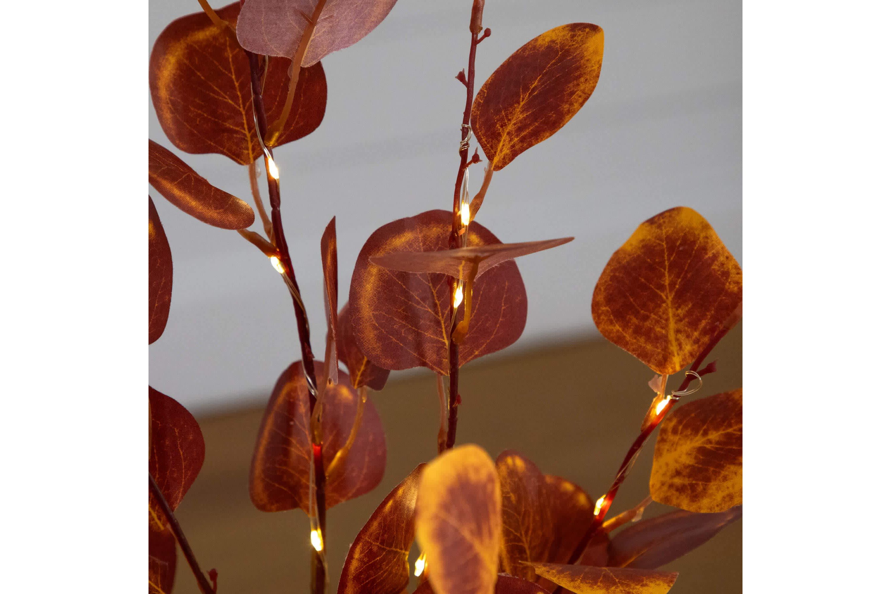 3-Foot Pre-Lit Autumn Eucalyptus Artificial Fall Tree with 80 Warm White LED Lights