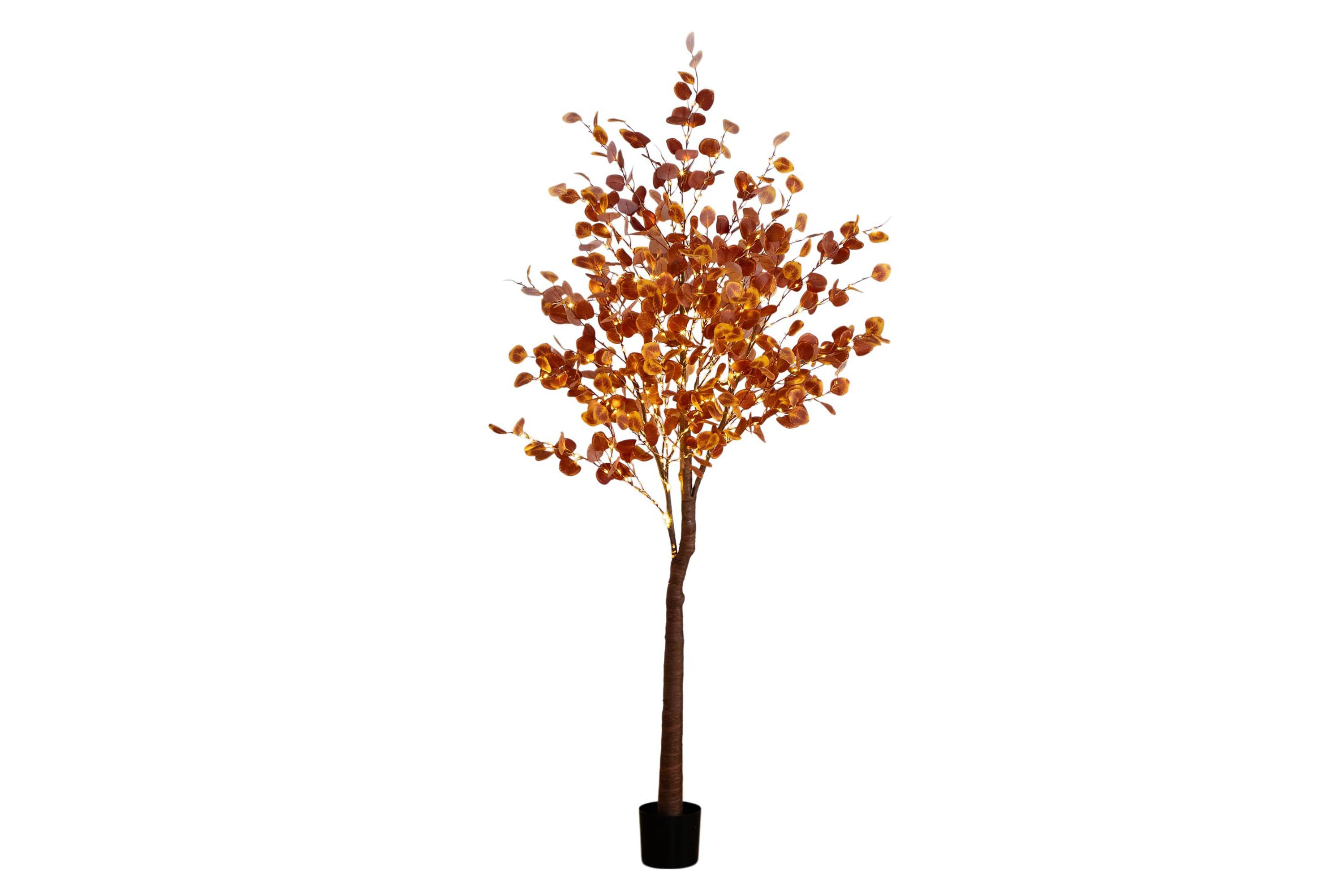 7-Foot Pre-Lit Grand Autumn Eucalyptus Artificial Fall Tree with 420 Warm White LED Lights