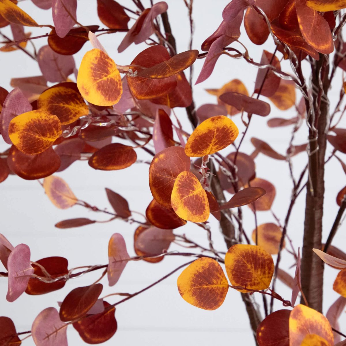 8-Foot Pre-Lit Grand Autumn Eucalyptus Artificial Fall Tree with 540 Warm White LED Lights