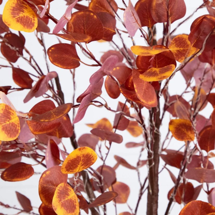 8-Foot Pre-Lit Grand Autumn Eucalyptus Artificial Fall Tree with 540 Warm White LED Lights