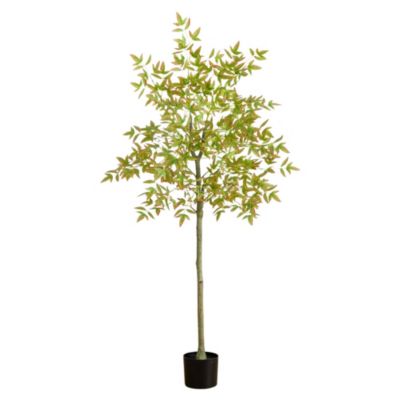 Nearly Natural 5-Foot Autumn Nandina Artificial Fall Tree, Green