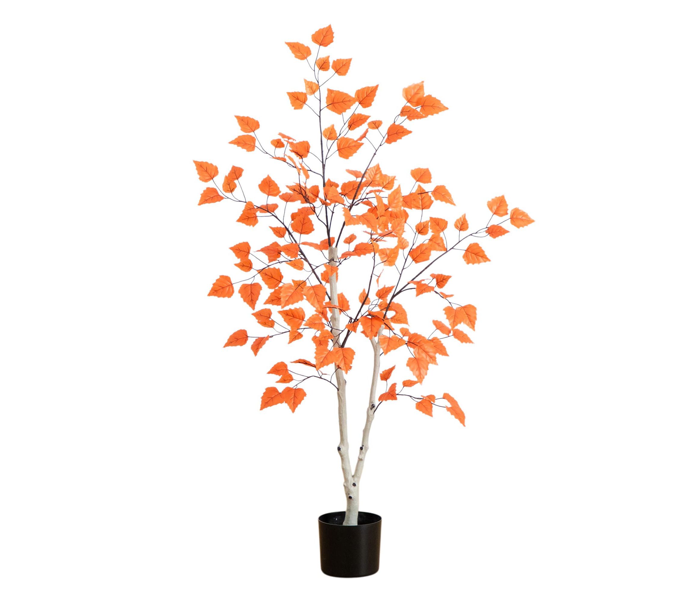 4-Foot Autumn Paper Birch Artificial Fall Tree